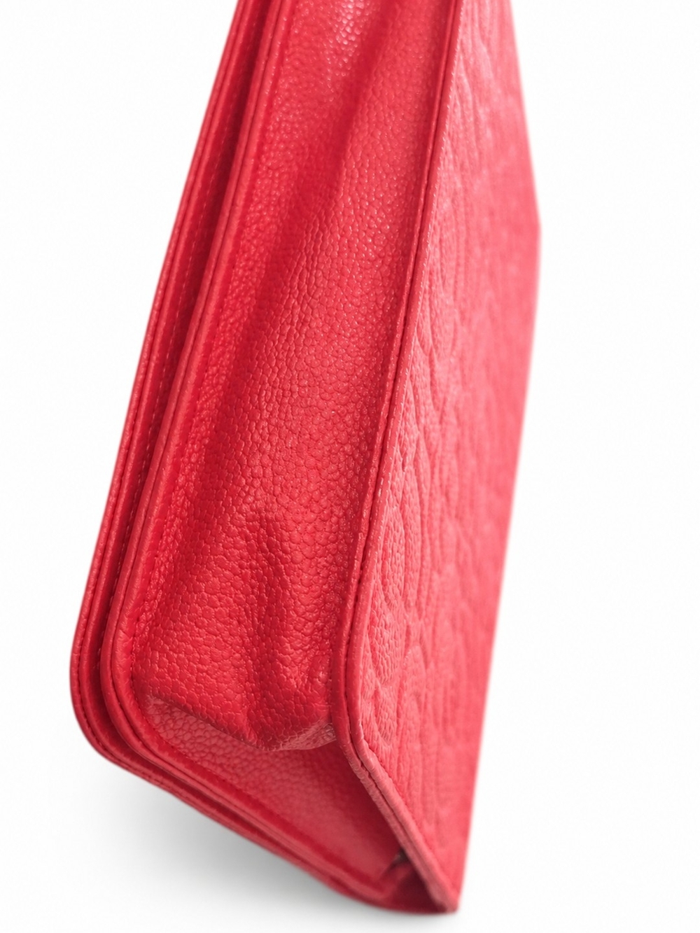 CHANEL Coral Caviar Leather, Camellia-Embossed Mini Cross Body Wallet - Picture 4 of 12